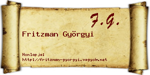 Fritzman Györgyi névjegykártya